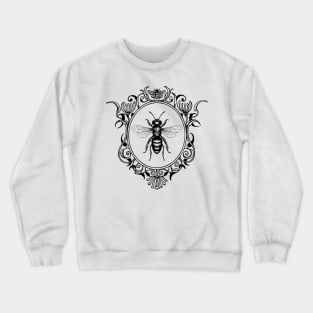 Vintage black and white queen bee illustration Crewneck Sweatshirt